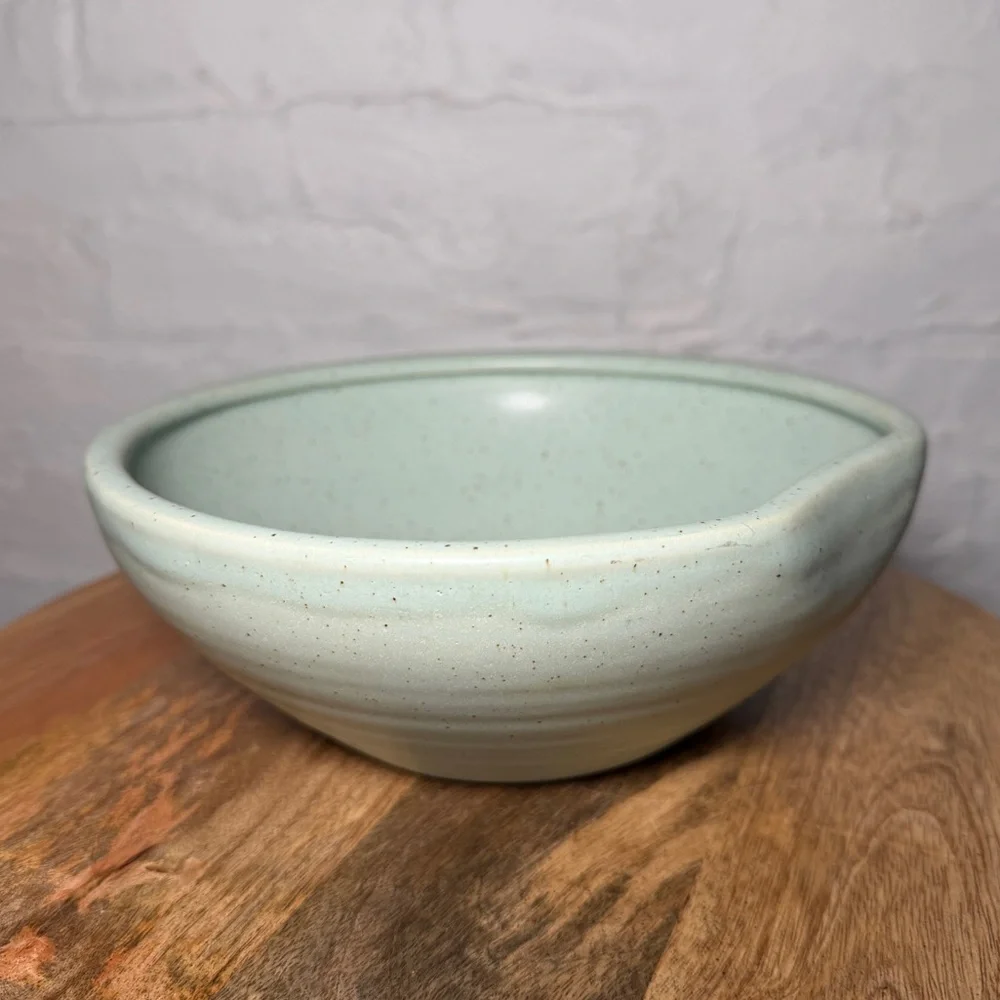 West Elm Speckled Mint Green Ceramic Decorative Bowl